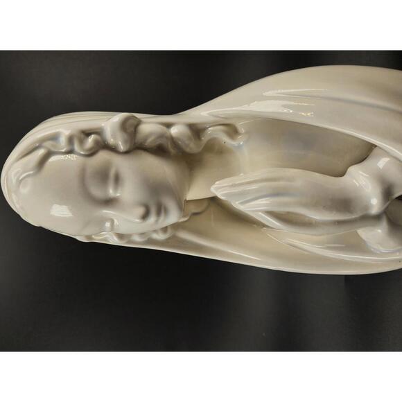 Vintage 1995 Ceramic Madonna Praying Figurine Mid Century Modern 10In Tall - Picture 9 of 13